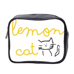 Lemon Animals Cat Orange Mini Toiletries Bag 2-side by Mariart