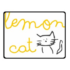 Lemon Animals Cat Orange Fleece Blanket (small) by Mariart