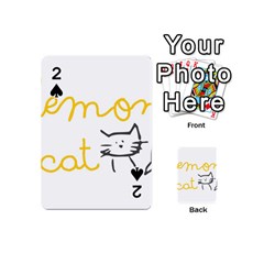 Lemon Animals Cat Orange Playing Cards 54 (mini)  by Mariart