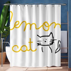 Lemon Animals Cat Orange Shower Curtain 60  X 72  (medium)  by Mariart