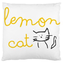 Lemon Animals Cat Orange Large Cushion Case (one Side) by Mariart