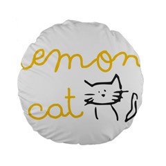 Lemon Animals Cat Orange Standard 15  Premium Round Cushions by Mariart