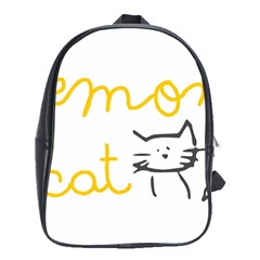 Lemon Animals Cat Orange School Bags (xl)  by Mariart