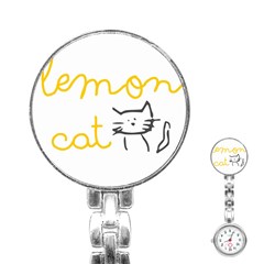 Lemon Animals Cat Orange Stainless Steel Nurses Watch by Mariart