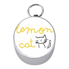 Lemon Animals Cat Orange Mini Silver Compasses by Mariart