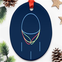 Line Light Blue Green Red Yellow Ornament (oval) by Mariart