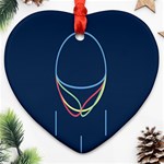 Line Light Blue Green Red Yellow Ornament (Heart) Front