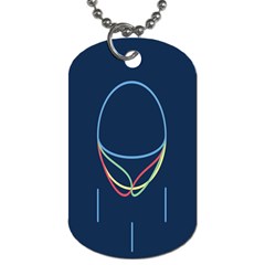 Line Light Blue Green Red Yellow Dog Tag (one Side)