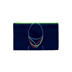 Line Light Blue Green Red Yellow Cosmetic Bag (xs) by Mariart