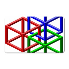 Impossible Cubes Red Green Blue Magnet (rectangular) by Mariart