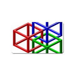 Impossible Cubes Red Green Blue Magnet (name Card)