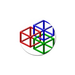 Impossible Cubes Red Green Blue Golf Ball Marker (10 Pack)