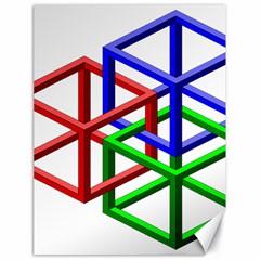 Impossible Cubes Red Green Blue Canvas 18  X 24   by Mariart