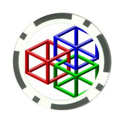 Impossible Cubes Red Green Blue Poker Chip Card Guard by Mariart