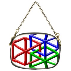 Impossible Cubes Red Green Blue Chain Purses (one Side)  by Mariart