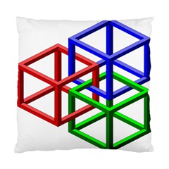 Impossible Cubes Red Green Blue Standard Cushion Case (one Side) by Mariart