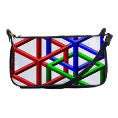 Impossible Cubes Red Green Blue Shoulder Clutch Bags by Mariart