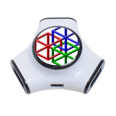 Impossible Cubes Red Green Blue 3-port Usb Hub by Mariart