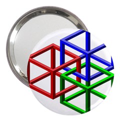 Impossible Cubes Red Green Blue 3  Handbag Mirrors by Mariart