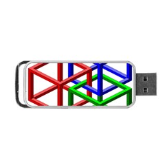 Impossible Cubes Red Green Blue Portable Usb Flash (one Side) by Mariart