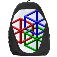 Impossible Cubes Red Green Blue Backpack Bag by Mariart