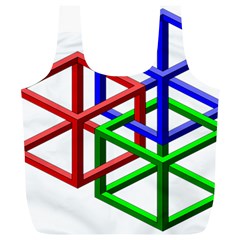 Impossible Cubes Red Green Blue Full Print Recycle Bags (l)  by Mariart