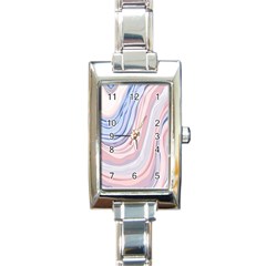 Marble Abstract Texture With Soft Pastels Colors Blue Pink Grey Rectangle Italian Charm Watch