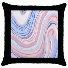 Marble Abstract Texture With Soft Pastels Colors Blue Pink Grey Throw Pillow Case (black)