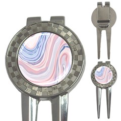 Marble Abstract Texture With Soft Pastels Colors Blue Pink Grey 3-in-1 Golf Divots by Mariart