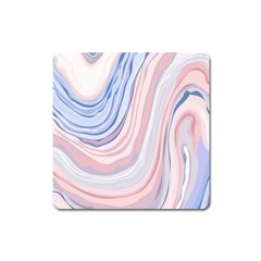 Marble Abstract Texture With Soft Pastels Colors Blue Pink Grey Square Magnet