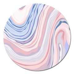 Marble Abstract Texture With Soft Pastels Colors Blue Pink Grey Magnet 5  (round) by Mariart