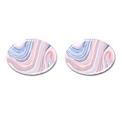 Marble Abstract Texture With Soft Pastels Colors Blue Pink Grey Cufflinks (oval) by Mariart