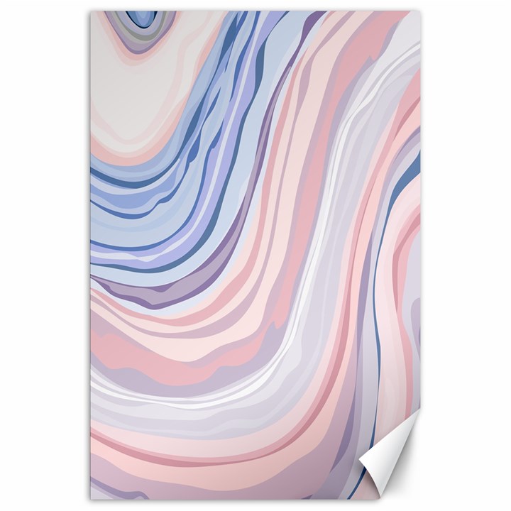 Marble Abstract Texture With Soft Pastels Colors Blue Pink Grey Canvas 20  x 30  