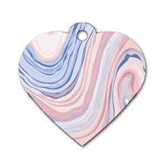 Marble Abstract Texture With Soft Pastels Colors Blue Pink Grey Dog Tag Heart (two Sides) by Mariart