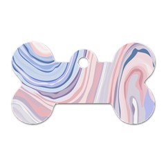 Marble Abstract Texture With Soft Pastels Colors Blue Pink Grey Dog Tag Bone (two Sides) by Mariart