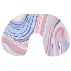 Marble Abstract Texture With Soft Pastels Colors Blue Pink Grey Travel Neck Pillows by Mariart