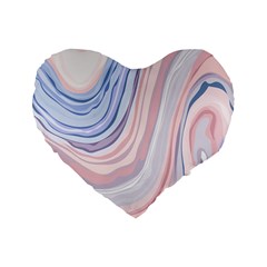 Marble Abstract Texture With Soft Pastels Colors Blue Pink Grey Standard 16  Premium Flano Heart Shape Cushions by Mariart