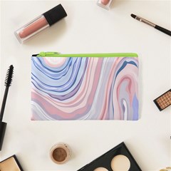 Marble Abstract Texture With Soft Pastels Colors Blue Pink Grey Cosmetic Bag (xs) by Mariart