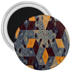 Apophysis Isometric Tessellation Orange Cube Fractal Triangle 3  Magnets by Mariart