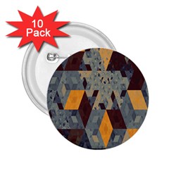 Apophysis Isometric Tessellation Orange Cube Fractal Triangle 2 25  Buttons (10 Pack)  by Mariart