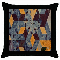 Apophysis Isometric Tessellation Orange Cube Fractal Triangle Throw Pillow Case (black) by Mariart