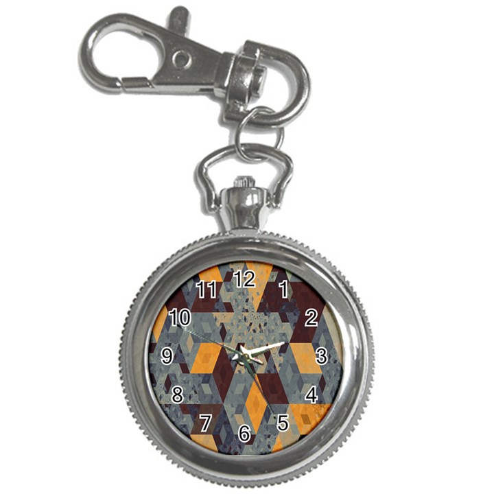 Apophysis Isometric Tessellation Orange Cube Fractal Triangle Key Chain Watches