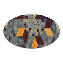 Apophysis Isometric Tessellation Orange Cube Fractal Triangle Oval Magnet by Mariart