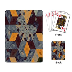 Apophysis Isometric Tessellation Orange Cube Fractal Triangle Playing Card by Mariart