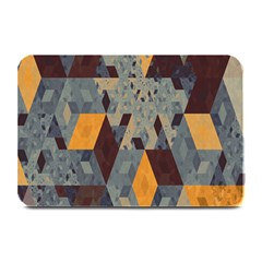 Apophysis Isometric Tessellation Orange Cube Fractal Triangle Plate Mats by Mariart