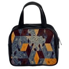 Apophysis Isometric Tessellation Orange Cube Fractal Triangle Classic Handbags (2 Sides) by Mariart