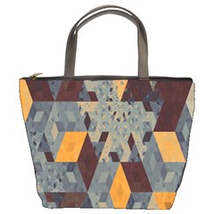 Apophysis Isometric Tessellation Orange Cube Fractal Triangle Bucket Bags by Mariart