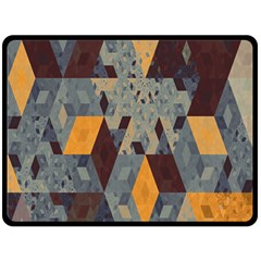 Apophysis Isometric Tessellation Orange Cube Fractal Triangle Fleece Blanket (large) 