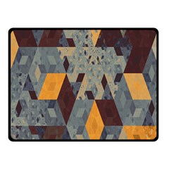 Apophysis Isometric Tessellation Orange Cube Fractal Triangle Fleece Blanket (small)