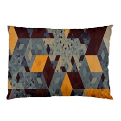 Apophysis Isometric Tessellation Orange Cube Fractal Triangle Pillow Case (two Sides) by Mariart